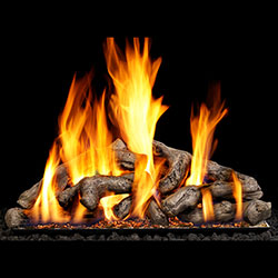 Shoreline Driftwood Logs with P45 Dual Burner Flame Pan System