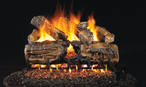 Burnt Split Oak Logs with Vented G45 Burner