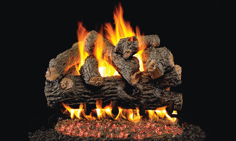 Royal English Oak Logs with P45 Dual Burner Flame Pan System
