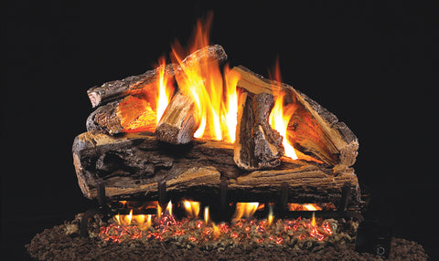 Rugged Split Oak Logs with Vented G46 Burner