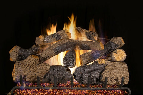 Charred Grizzly Oak Logs with Vented G45 Burner