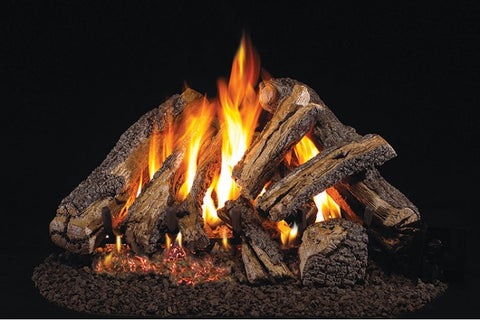 Western Campfyre Logs with P45 Dual Burner Flame Pan System